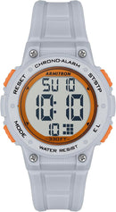 ARMITRON SPORT WOMEN'S DIGITAL CHRONOGRAPH RESIN STRAP WATCH - GRAY ORANGE - Like New
