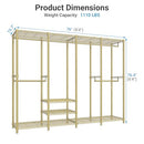 VIPEK V40 Heavy Duty Clothes Rack, 1110lb Capacity Sturdy Metal Garment - Gold - Brand New