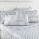 SHAVEL HOME PRODUCTS SEERSUCKER SHEET SET KING GINGHAM GRAY - WHITE/GRAY - Brand New