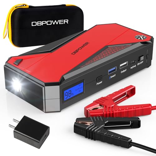 DBPOWER PEAK 2000A 18000MAH PORTABLE CAR JUMP STARTER, BATTERY BOOSTER -RED - Like New