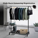ikloo Heavy Duty Clothes Rack with Wheels load 130 LBS B0DGTRRFY7 - Black - Brand New