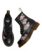 31385001 DR. MARTENS WOMEN'S 1460 VONDA II FLORAL 8 EYE BOOT BLACK/NAPPA LUX - 6 - Like New