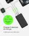 BELKIN BPB012 PORTABLE CHARGER USB-C POWER BANK 20,000MAH 2 USB-A PORTS - BLACK - Like New