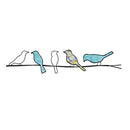 Eangee Home Design Birds On A Wire Sea Blue 29 Length 1 Width 6 Height - Brand New