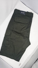 BLU ROCK MEN'S COTTON FLEX-STRETCH CARGO SHORTS - SIZE: MEN 40 - OLIVE - Brand New
