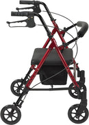 Drive Medical RTL10261RD Foldable Rollator Walker Seat Adjustable Seat - RED Like New