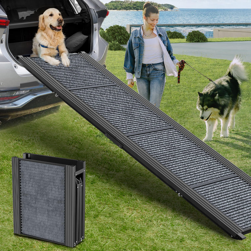 HERCCRETA WIGGE DOG RAMP FOR CAR 71" EXTRA LONG & 17.2" WIDE FOLDING DOG RAMPS - Like New