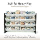 HUMBLE CREW KIDS TOY ORGANIZER WITH 20 BINS, 4 TIER STORAGE - WHITE/ESPRESSO - Like New