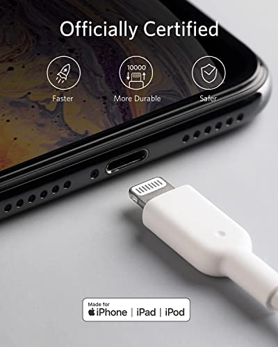 ANKER POWERLINE II LIGHTNING CABLE MFI CERTIFIED USB CHARGING CORD - WHITE - Like New