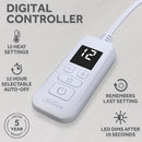 SUNBEAM HEATED MATTRESS PAD QUILTED 12 HEAT SETTINGS DUAL ZONE 32810029 - WHITE - Like New