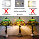 WERFACTORY TIFFANY TABLE LAMP STAINED GLASS STYLE LIGHT 18 INCH - GREEN YELLOW - Like New