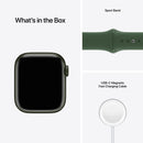 APPLE WATCH SERIES 7 GPS CELLULAR 41mm GREEN ALUMINUM CLOVER SPORT BAND Like New