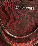 Sassy Jones New Pamela Snake Print Large Crossbody Bag - Red SASSY710028 Like New