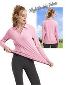 FKEEP WOMEN'S TENNIS GOLF SHIRT LONG SLEEVED TOP SPORT ATHLETIC CORAL PINK M - Brand New