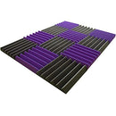 Pro Studio Acoustics - Purple/Charcoal - 12"x12"x2" Wedge Foam 12 Pack - Brand New