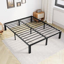 SWEETCRISPY FULL BED FRAME - 14 INCH METAL PLATFORM SUPPORT - BLACK - Brand New