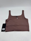 90 DEGREE BY REFLEX WOMENS RIBBED CROP TOP WITH SCOOP NECKLINE SIZE M HONEY GLOW - Brand New