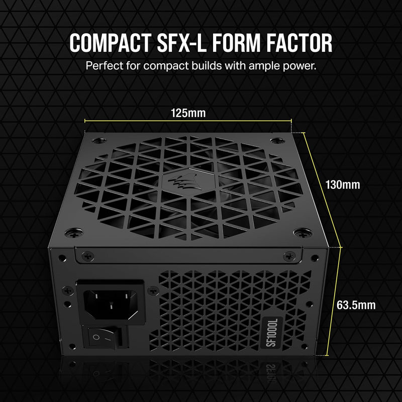 Corsair 1000W Fully Modular SF-L Series SFX-L Power Supply 80 Plus Gold - Black New