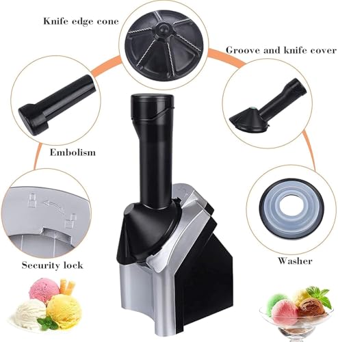 YHNNH ICE CREAM MAKER, PARTY DESSERT MAKING MACHINE, FROZEN DESSERT - BLACK - Like New