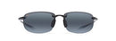 MAUI JIM HOOKIPA RECTANGLE SUNGLASSES - GLOSS BLACK/NEUTRAL GRAY - Like New