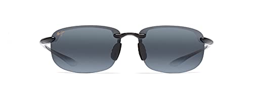 MAUI JIM HOOKIPA RECTANGLE SUNGLASSES - GLOSS BLACK/NEUTRAL GRAY - Like New