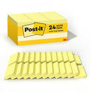 Post-it Notes 1/3/8 x 1 7/8 in, 24 Sticks Pads, 100 Sheets, Canary Yellow - Brand New