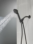 DELTA FAUCET 4-SETTING HANDHELD SHOWER HEAD, BLACK - MATTE BLACK - Like New