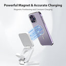 KU XIU X55 Fast Wireless Charger Magnetic Foldable 3 in 1 Station - White Like New