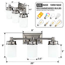 MOTINI 3-Light Vanity Light Fixture Sconce 3-3922-1-101-3 Finish Brushed Nickel - Brand New
