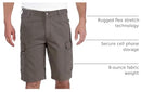 103542 CARHARTT MEN'S RELAXED RIGBY CARGO SHORTS W29 TARMAC - Brand New
