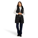 OLRB2276 Reebok Women's Long Puffer Vest With Hood Black M - Like New
