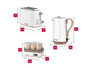 HOMEART PANDA COLLECTION, ELECTRIC KETTLE, 2-SLICE TOASTER, EGG BOILER, WHITE Like New