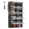 SONGMICS INTERLOCKING SHOE RACK PLASTIC STORAGE CABINET 10-SLOT MODULAR - BLACK - Like New