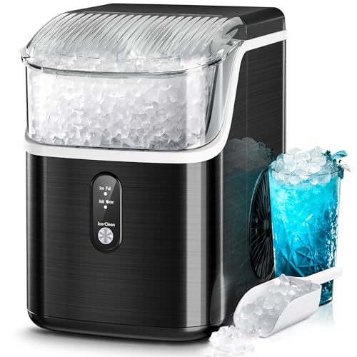 Kismile Nugget Ice Makers Countertop,Portable Ice Maker Machine with Crushed Ice - Like New