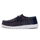 HEY DUDE MENS SHOES WALLY SOX SIZE 8 - BLUE ORANGE - Like New