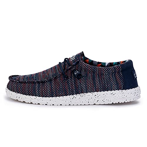 110352632 HEY DUDE MEN'S WALLY SOX - SIZE: MEN 9 - BLUE ORANGE - Brand New
