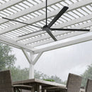 PARROT UNCLE 84" INDUSTRIAL OUTDOOR BLACK ALUMINUM WINDMILL CEILING FAN- BLACK - Like New