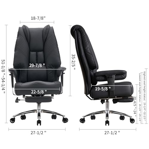 EXCEBET BIG AND TALL OFFICE CHAIR 400LBS WIDE SEAT - BLACK - Like New