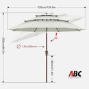 ABCCANOPY 11FT 3 TIERS MARKET UMBRELLA OUTDOOR UMBRELLA UB97 - LIGHT BEIGE - Like New