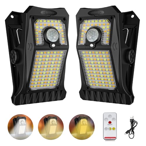 TRYME 118LEDS SOLAR LIGHTS OUTDOOR LIGHTS SECURITY LIGHT 3 MODES 2 PACK BLACK - Like New