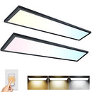 AIKVSXER MC-BP14F-50KDN 2PACK 1x4 LED Flat Panel Light, 5500LM 50W, 120V Black - Like New