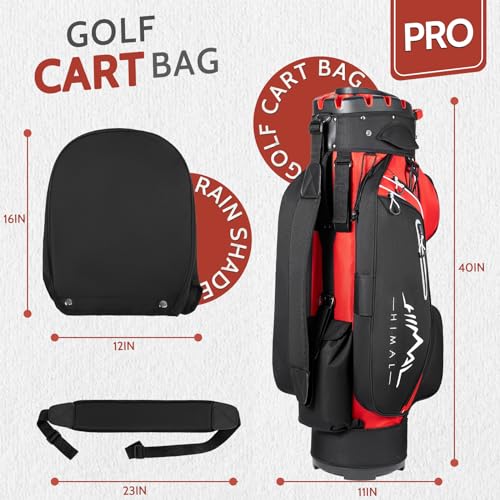 HIMAL 14-WAY GOLF CART BAG PRO - RED/BLACK - Like New