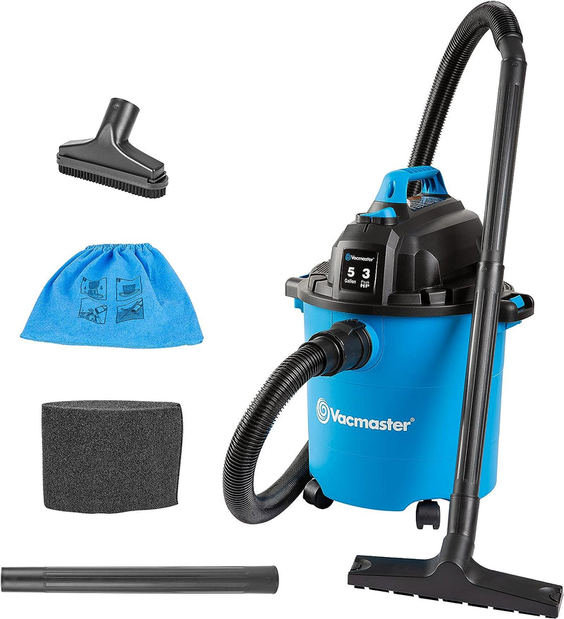 Vacmaster VJC507P 5-Gallon 3 Peak HP Wet/Dry Shop Vacuum - Blue - Like New