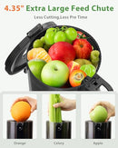 ECOSELF JUICER MACHINES 4.35" LARGE FEED CHUTE HANDS FREE COLD PRESS - BLACK - Like New