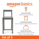 AMAZON BASICS WOODEN BAR STOOL WITH BACKREST 24", SET OF 2 - GRAY - Like New
