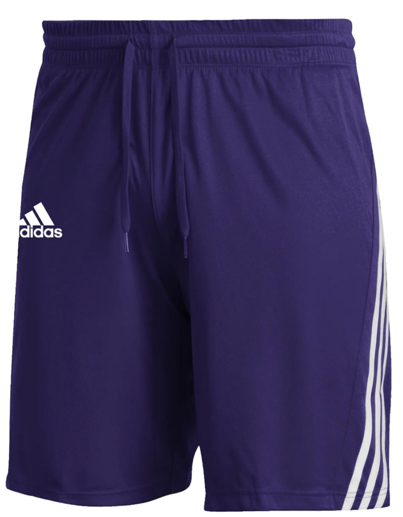 GM2463 Adidas Men's 3-Stripes Knits Shorts Purple/White L - Like New
