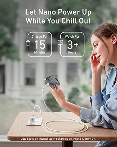 ANKER USB C CHARGER BLOCK 20W, 511 CHARGER ( NANO ) Comapct Fast Chager - WHITE - Like New
