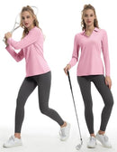 FKEEP WOMEN'S TENNIS GOLF SHIRT LONG SLEEVED TOP SPORT V-NECK ATHLETIC S -PINK - Brand New