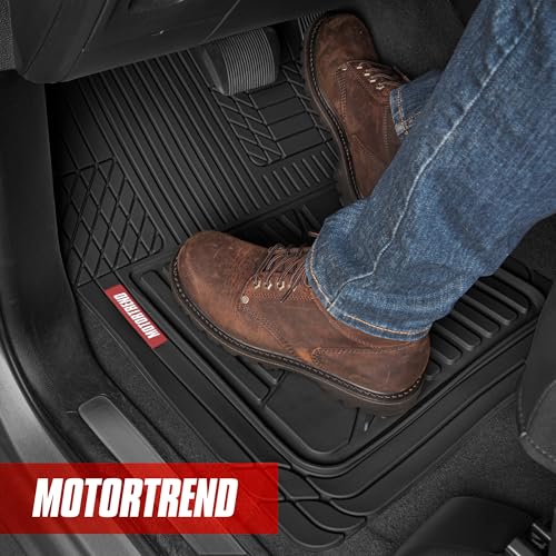 Motor Trend FlexTough™ Advanced Rubber Car Floor Mats Heavy Duty - Black - Like New