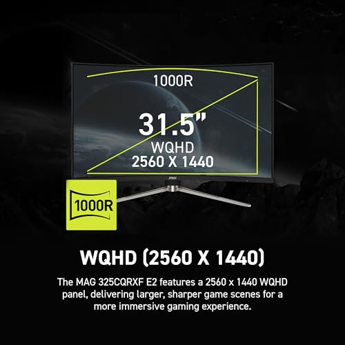 MSI MAG 325CQRXF E2 31.5" 2560 x 1440 (WQHD) Monitor, 240Hz, HDMI, VESA, Black - Like New